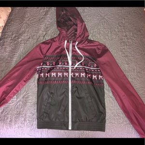 Tribal Maroon Windbreaker